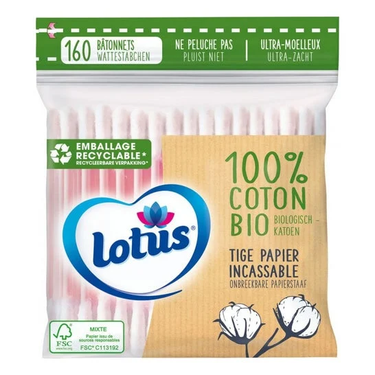 Lotus Boccioli di Cotone Biologico Assortiti 160 Unità