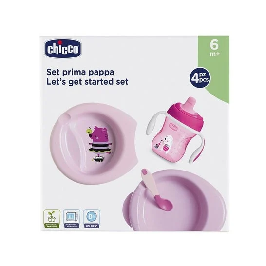 Chicco Cofanetto Alimenti +6M Rosa 4 Unità
