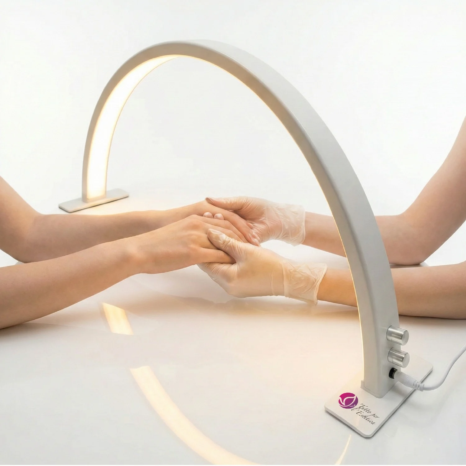Lampada ARCO da tavolo LED HALF MOON per estetista centro estetico manicure regolazione luce