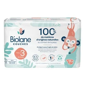 Pannolini naturali Biolane taglia 3 4-9kg 52 unità