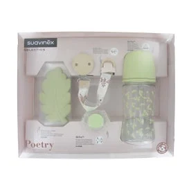 Suavinex Selection Poetry 0-6M Set Mordedor Chupet Biberón Broch