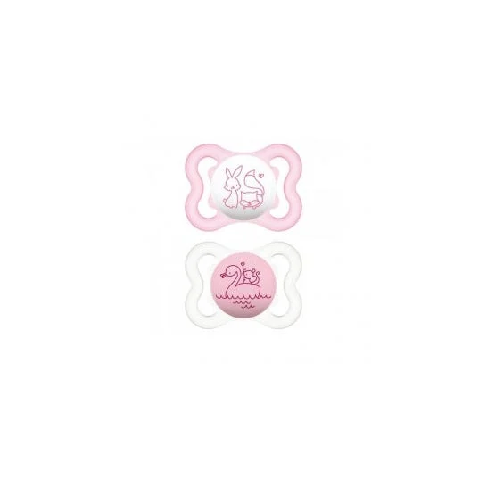 Mam Air Silicone Soother 0+ rosa Double Pack