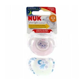 Nuk Succhiotti Starlight Giorno e Notte 0-6 Mesi 2 Unità