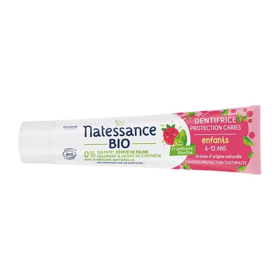 Natessance Dentífrico Caries Niños 6-12a Frambuesa Menta 75ml