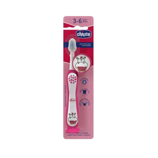 Chicco Cepillo Dental Hipopótamo Rosa Infantil 3-6A 1ud
