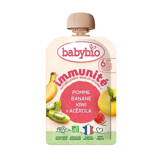 BabyBio Inmunidad Manzana Plátano Kiwi Acerola +6M 100 g