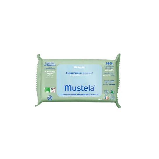 Mustela Lingettes Nettoyantes Compostables Avec Parfum 60 Lingettes