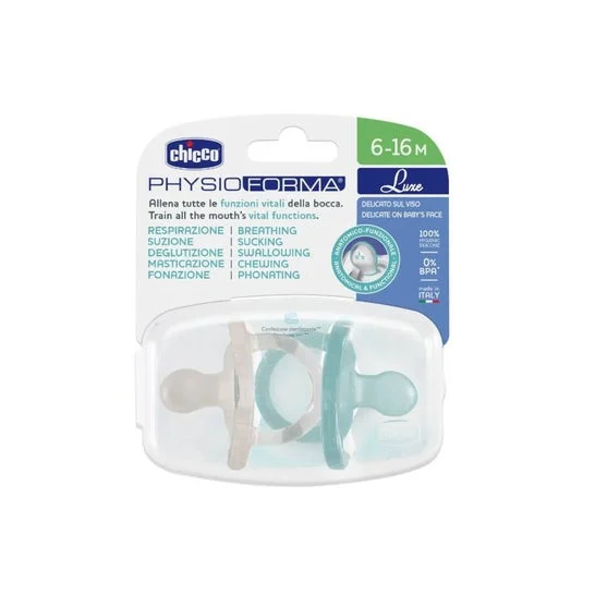 Chicco Physioforma Luxe Silicona Chupete 6-16M Azul Gris 2uds