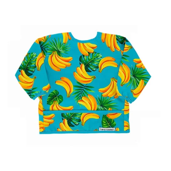Twistshake Banana Print bavaglini impermeabili a manica lunga 1pz