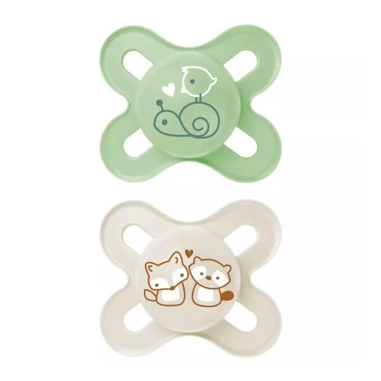 Mam Start Pure Chupete Silicona 0-2M Verde Beige 2uds