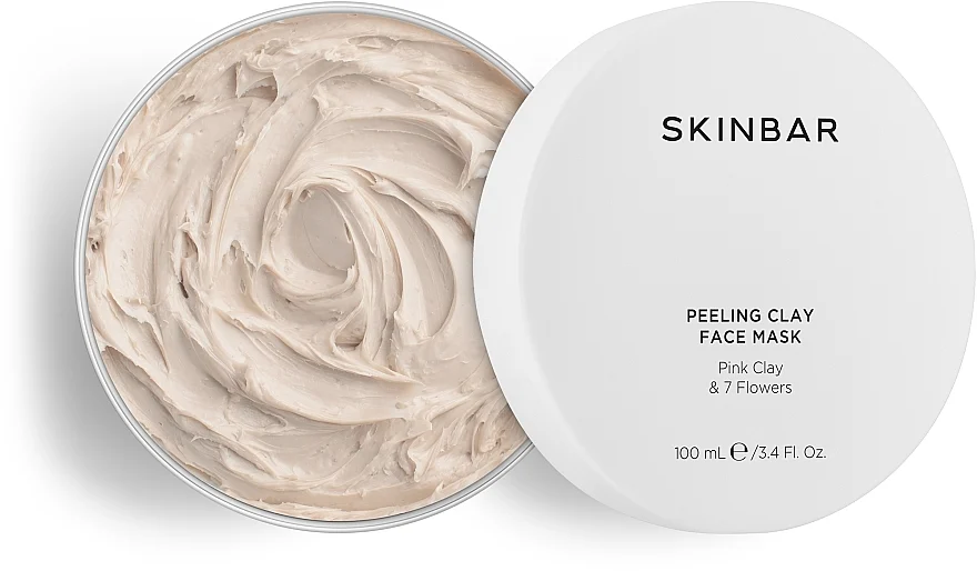 Maschera viso esfoliante con argilla rosa e 7 estratti di fiori