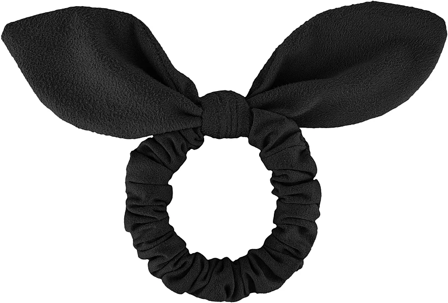 Elastico capelli in camoscio con orecchie, nero «Bunny»