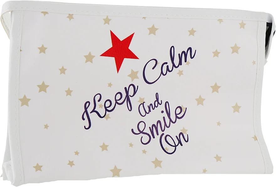 Beauty case, 107, "Keep Calm", bianco