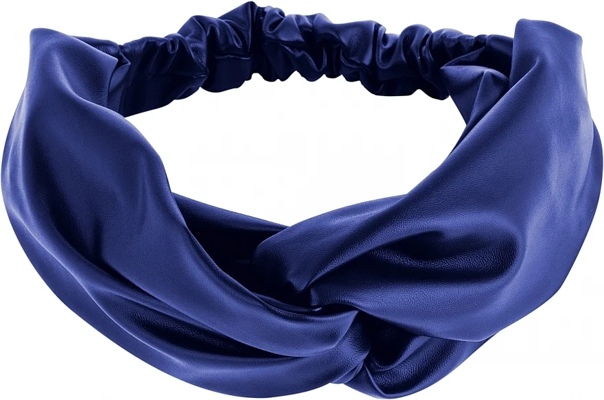 Fascia per capelli, blu "Faux Leather Twist"