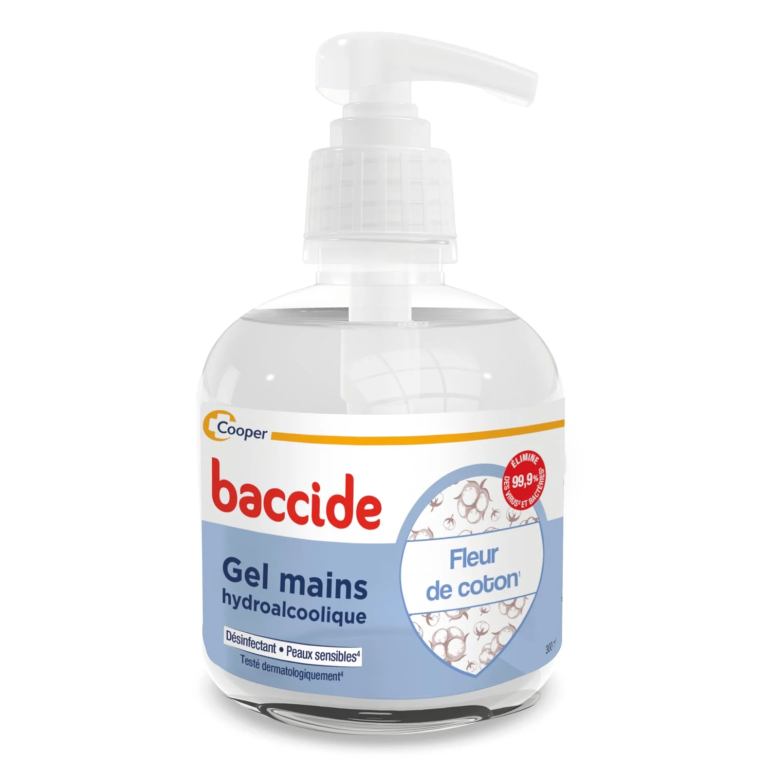 Baccide Gel Mani Disinfettante Idroalcolico Fiore di Cotone Pelli Sensibili 300ml