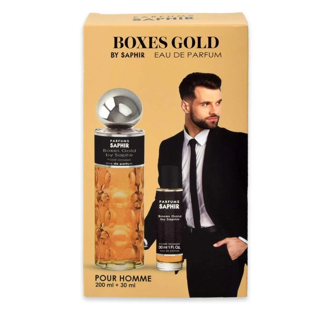 Box profumo Saphir – Boxes Gold uomo da 200 ml + 30 ml – Eau de parfum