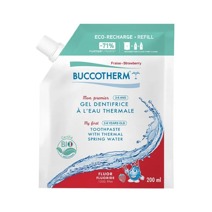 Buccotherm "Mon Premier" Gel Dentifricio all'Acqua Termale 2-6 anni Fragola BIO ECO-RECHARGE 200ml