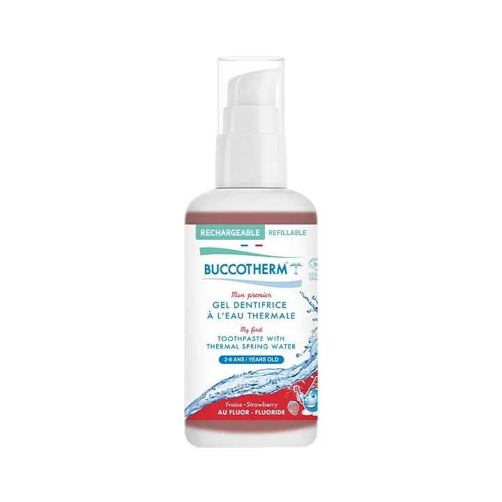 Buccotherm "Mon Premier" Gel Dentifricio Ricaricabile con Acqua Termale 2-6 Anni Fragola BIO 100ML