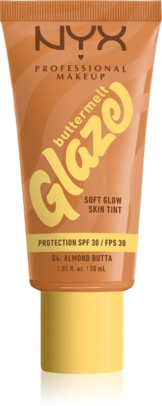 NYX Professional Makeup Buttermelt Glaze lozione illuminante colorata SPF 30 colore 04 Almond Butta 30 ml