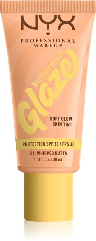 NYX Professional Makeup Buttermelt Glaze lozione illuminante colorata SPF 30 colore 01 Whipped Butta 30 ml
