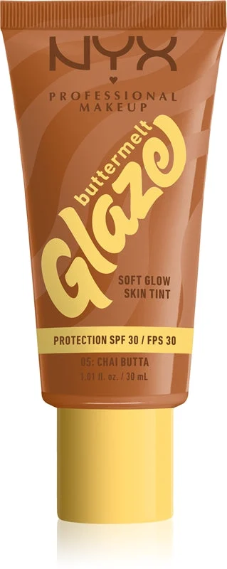 NYX Professional Makeup Buttermelt Glaze lozione illuminante colorata SPF 30 colore Chai Butta 30 ml