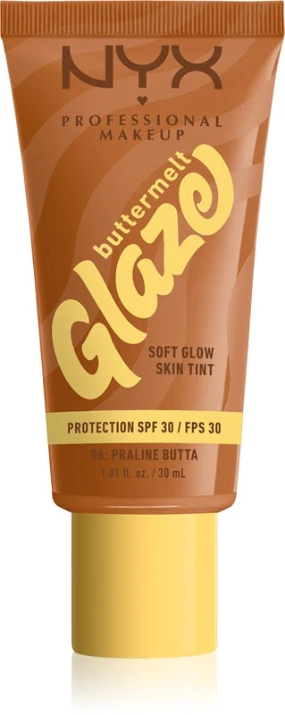 NYX Professional Makeup Buttermelt Glaze lozione illuminante colorata SPF 30 colore 06 Praline Butta 30 ml