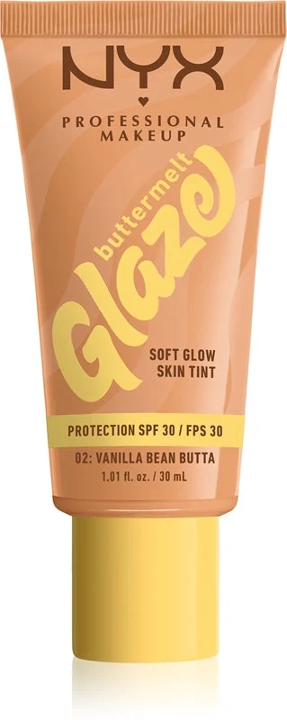 NYX Professional Makeup Buttermelt Glaze lozione illuminante colorata SPF 30 colore 02 Vanilla Bean Butta 30 ml