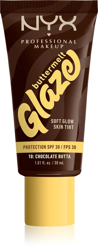 NYX Professional Makeup Buttermelt Glaze lozione illuminante colorata SPF 30 colore 10 Chocolate Butta 30 ml