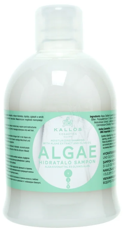 Shampoo idratante con estratto di alghe e olio d'oliva