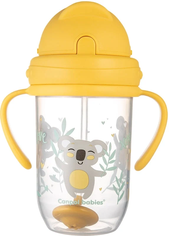 Canpol babies Exotic Animals Cup With Straw tazza con cannuccia Yellow 270 ml