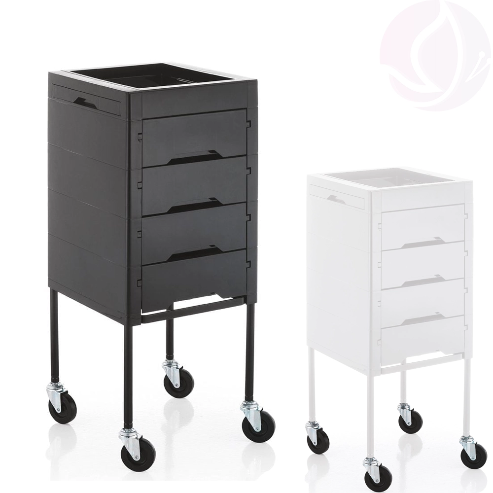 CARRELLO per PARRUCCHIERE BARBIERE 4 CASSETTI PORTA ATTREZZI IN PLASTICA XANITALIA SLIDE