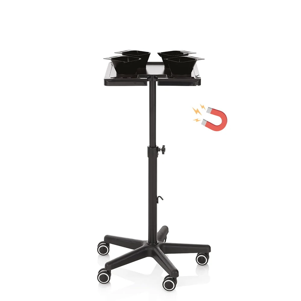Carrello Parrucchiere Magnetico Porta Oggetti Professionale Regolabile con Ciotole