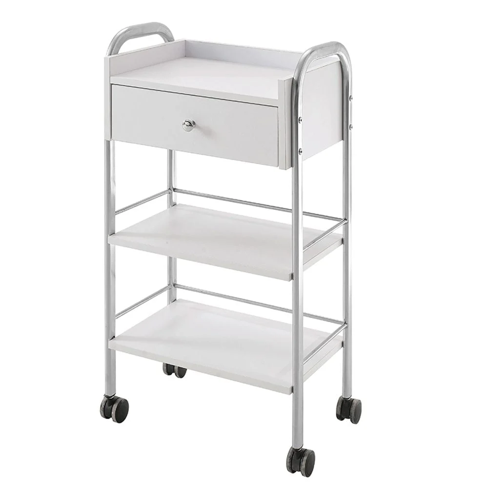 Carrello 3 ripiani per estetista centro estetico salone con cassetto serratura