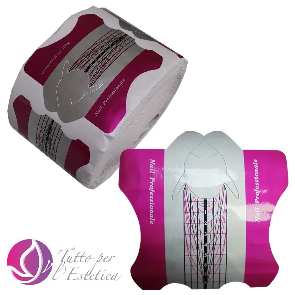 500 Cartine Professionali pink fucsia per allungamento unghie ricostruzione Nail form nail art