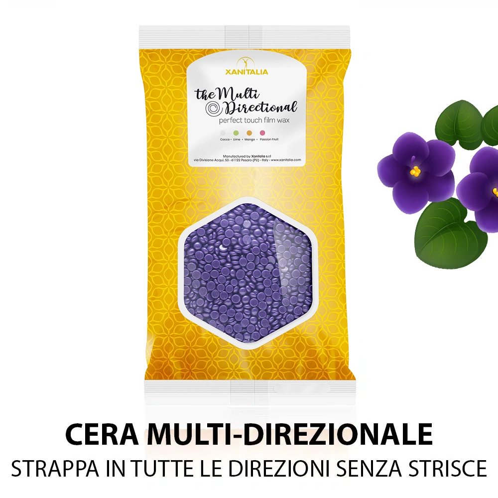 Cera Brasiliana Multidirezionale Senza Strisce Intensive Violet XaniPro – 1 Kg in Palline