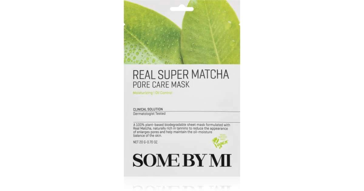 Some By Mi Clinical Solution Super Matcha Pore maschera in tessuto nutriente per chiudere i pori e ottenere un look opaco 20 g