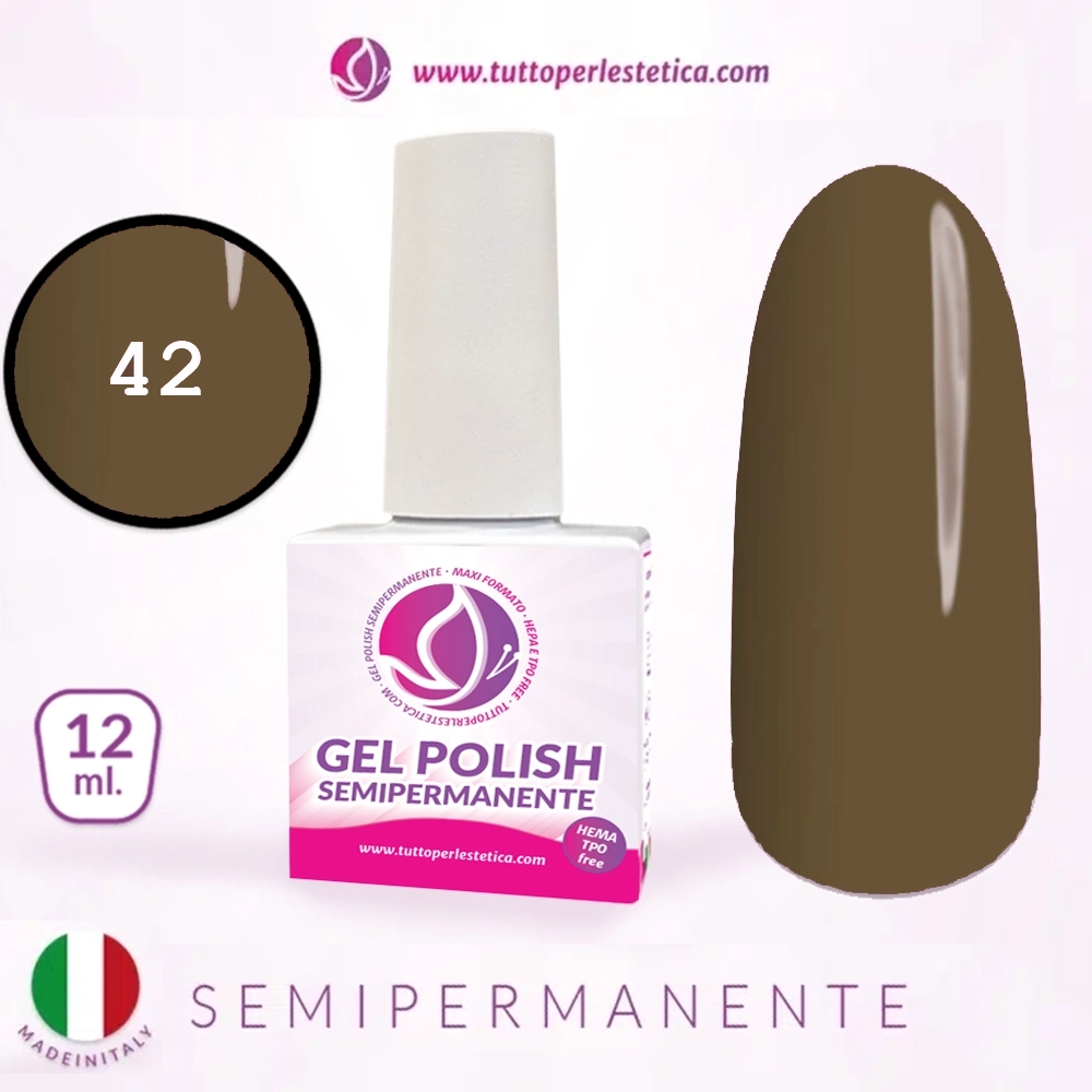 Semipermanente colore marrone N 42 da 12 ML – Hema e TPO Free