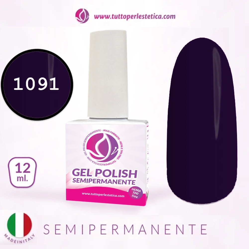 Semipermanente colore viola N 1091 da 12 ML – Hema e TPO Free