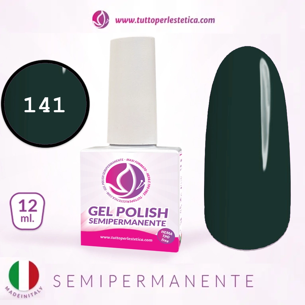 Semipermanente colore verde N 141 da 12 ML – Hema e TPO Free
