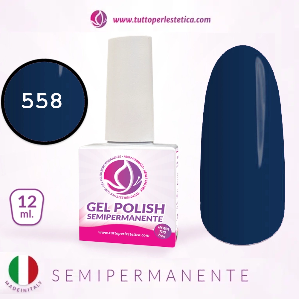 Semipermanente colore blu cobalto N 558 da 12 ML – Hema e TPO Free