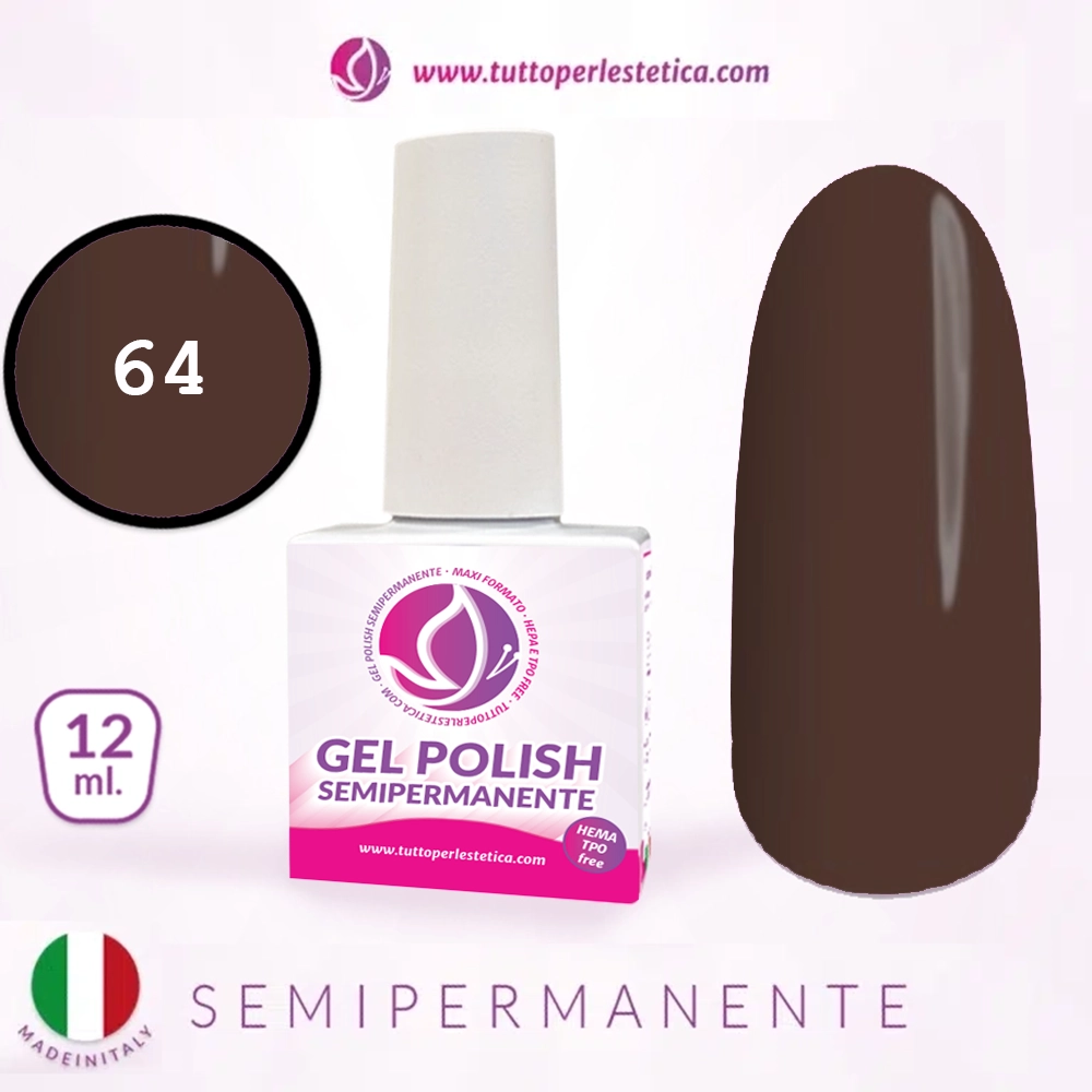 Semipermanente colore marrone N 64 da 12 ML – Hema e TPO Free