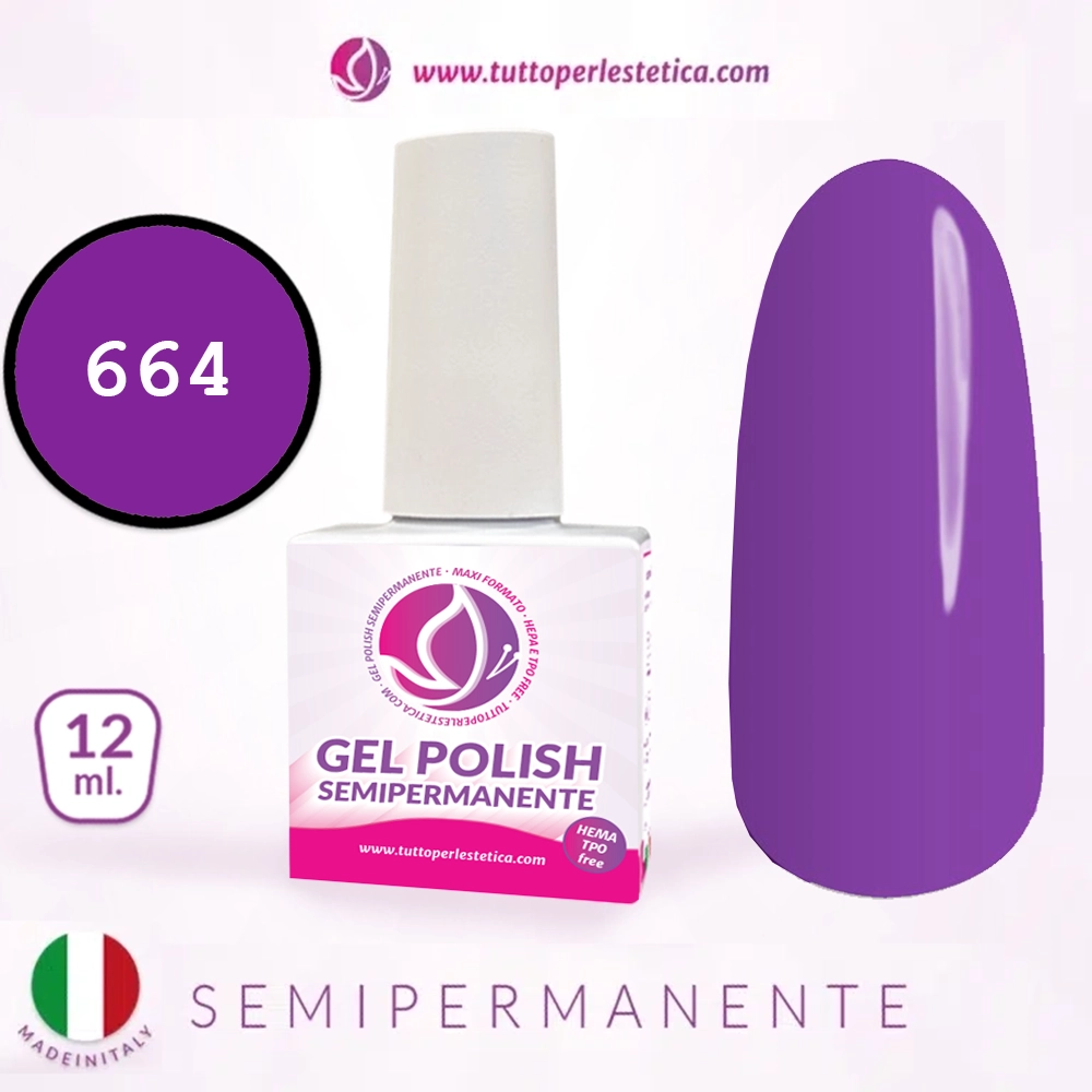 Semipermanente colore viola N 664 da 12 ML – Hema e TPO Free
