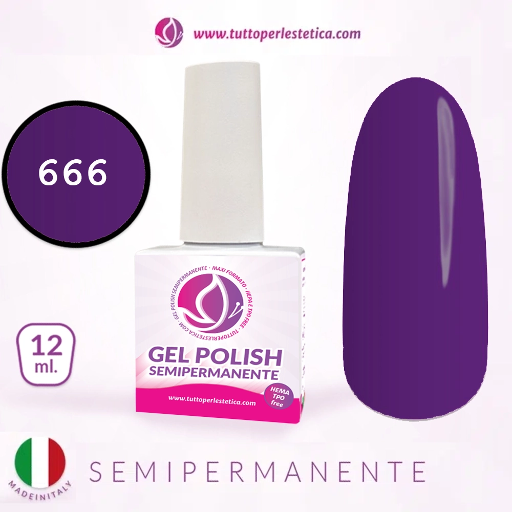 Semipermanente colore viola N 666 da 12 ML – Hema e TPO Free