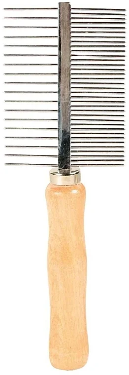 Pettine districante doppio per cani con denti medi/larghi, 17 cm
