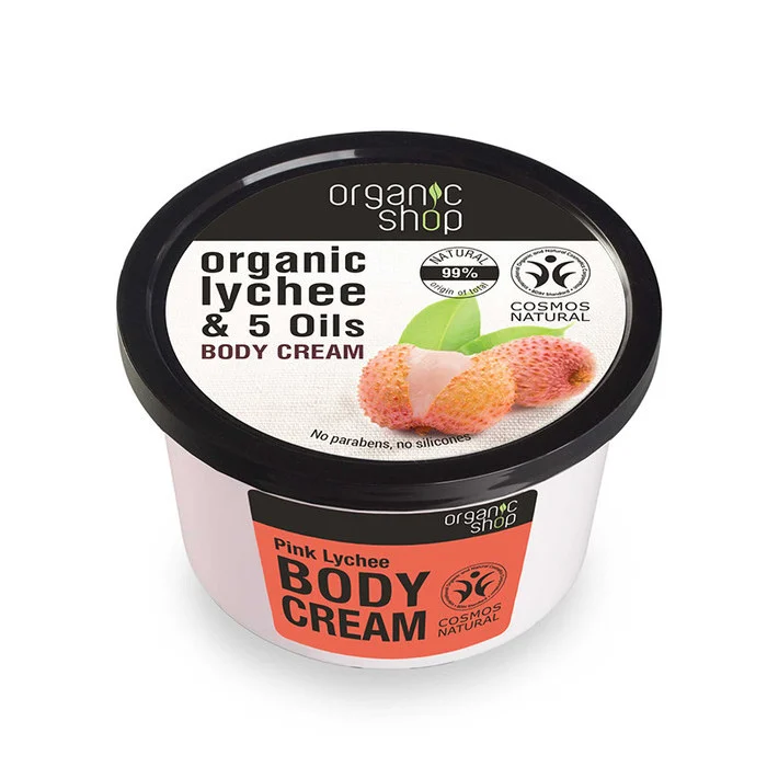 ORGANIC SHOP Body Cream Pink Lychee – Crema Corpo Lychee e 5 Oli