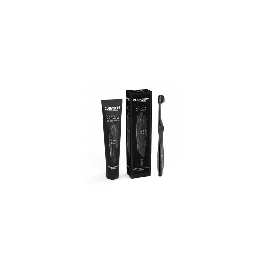 Curasept Black Luxury Whitening Dentifricio + Spazzolino da Denti 75ml