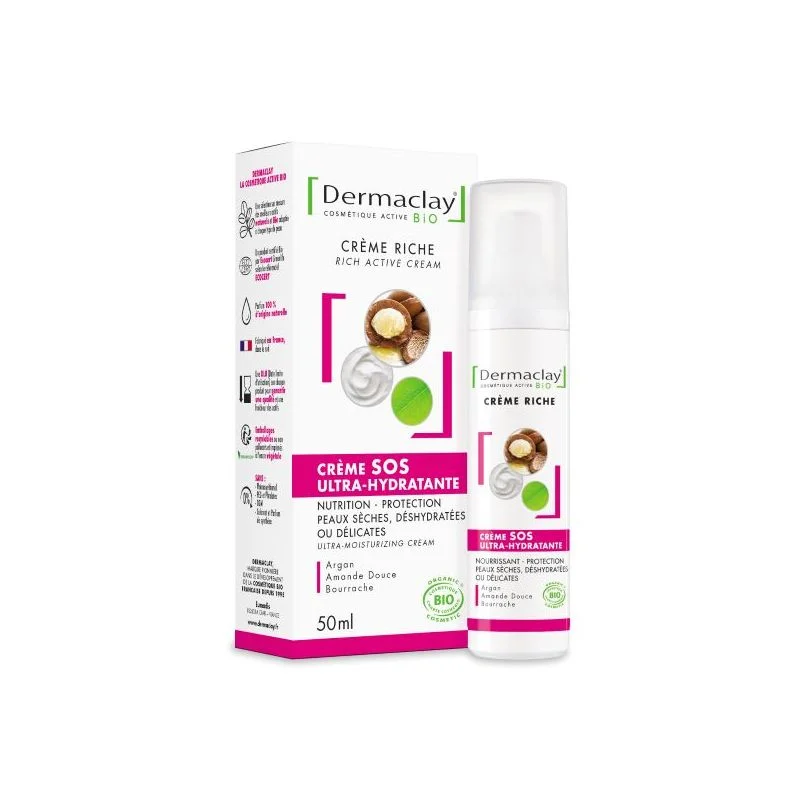 Dermaclay Creme Sos Ultra Idratante Giorno Bio 50ml