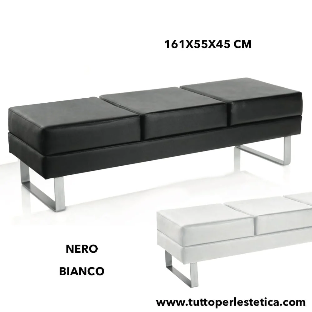 DIVANO ATTESA 3 POSTI PER PARRUCCHIERE, BARBER SHOP, SPA E CENTRO ESTETICO