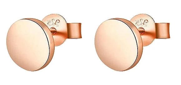 Orecchini d'argento con oro rosa, forma rotonda