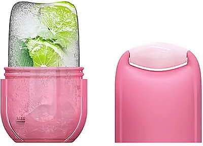 Rullo di ghiaccio con pietra naturale per massaggio viso e corpo, rosa